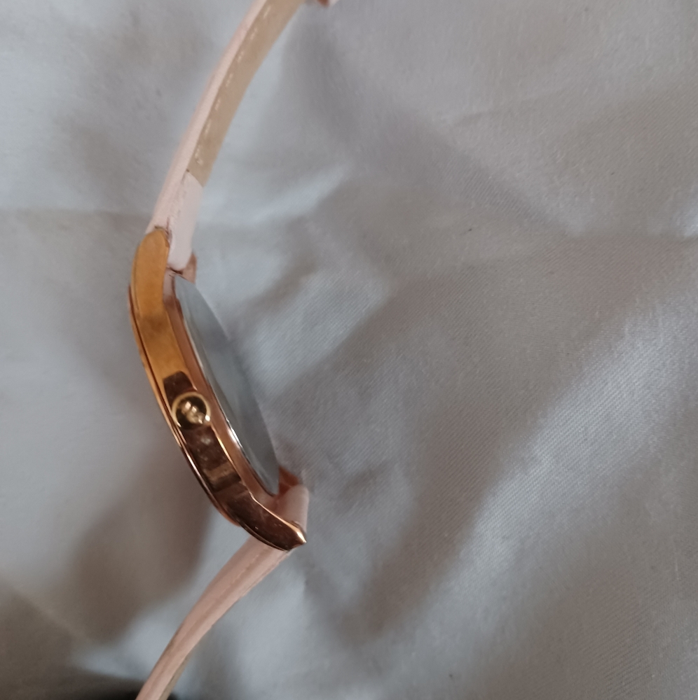 Nine West gold with Blush Pink leather Strap 9w stainless steel watch timepiece - Picture 5 of 9